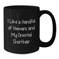 Load image into Gallery viewer, Funny Oriental Shorthair Cat Gifts for Men from Friends, Black Coffee Mug with Oriental Shorthair Cat Quote for Graduation, Unique - Additional