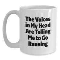 Load image into Gallery viewer, Funny Running Gifts from Friends for Running Lovers, The Voices In My Head Are Telling Me To Go Running White Coffee Mug, Birthday Unique Gift for Men and Women - Main