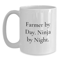 Load image into Gallery viewer, Funny Farmer Gifts from Friends, Inspirational White Coffee Mug for Farmer By Day Ninja By Night, Unique Graduation - Main