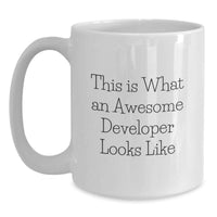 Load image into Gallery viewer, Funny Developer White Coffee Mug, This Is What An Awesome Developer Looks Like, Unique Graduation Gifts for Developer Friends - Main