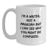 Load image into Gallery viewer, Funny Quote Gifts from Friends to Writer Unique White Coffee Mugs for Valentine's - Main