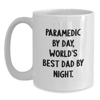 Load image into Gallery viewer, Funny Rescue Worker Gifts for Rescue Workers, White Coffee Mug, Rescue Worker By Day, World's Best Dad By Night, Unique Christmas Unique Gifts from Men to Rescue Workers - Main