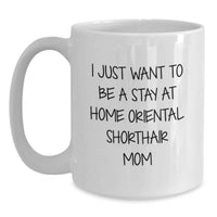 Load image into Gallery viewer, Funny Oriental Shorthair Cat Mom Gifts from Friends for Oriental Shorthair Cat Lover's Birthday Unique Gifts, I Just Want To Be A Stay At Home Mom Coffee Mug, 11oz or 15oz White Ceramic Mug - Main