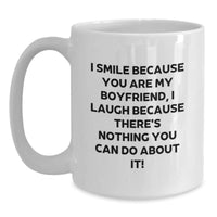 Load image into Gallery viewer, Funny Sweetheart Gifts from Women, Gifts for Sweetheart, I Smile Because You Are My White Coffee Mug - Main
