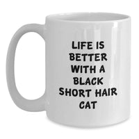 Load image into Gallery viewer, Funny Black Short Hair Cat Gifts from Friends for Birthday - White Coffee Mug - Main