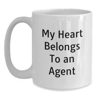 Load image into Gallery viewer, Funny Agent Gifts from Family - My Heart Belongs To An Agent White Coffee Mug for Agent Graduation Unique Gifts - Main