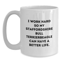 Load image into Gallery viewer, Staffordshire Bull Terrier Dog Lovers Funny Quote Gifts from Family to Birthday Friends and Mom, White Coffee Mug - Main

