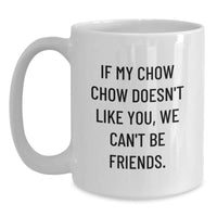 Load image into Gallery viewer, Chow Chow Dog Lovers Funny Gifts from Friends, Family, or Coworkers - If My Chow Chow Doesn&#39;t Like You, We Can&#39;t Be Friends. White Coffee Mug - Main
