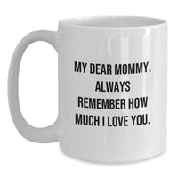 Load image into Gallery viewer, Funny Mommy Gifts, White Coffee Mug with &#39;My Dear Mommy&#39; Quote, Birthday Unique Gifts from Family to Mommy - Main
