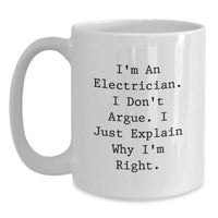Load image into Gallery viewer, Funny Electrician Quotes White Coffee Mugs Gifts for Electricians from Friends, Christmas Unique Gifts Ideas for Electrician Men - Main
