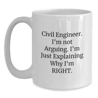 Load image into Gallery viewer, Civil Engineer White Coffee Mug - Funny Gift for Civil Engineers from Friends and Family - Unique Christmas Unique Gifts - Main

