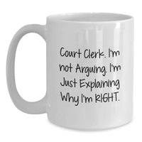 Load image into Gallery viewer, Funny Court Clerk Gifts, White Coffee Mug for Court Clerk, Valentine's Unique Gifts from Friends - Main