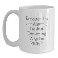 Load image into Gallery viewer, Funny Reporter White Coffee Mug Gifts from Friends for Men, Unique Christmas Unique Gifts for White Coffee Lover - Main
