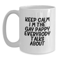 Load image into Gallery viewer, Funny Pappy White Coffee Mug Keep Calm Gifts from Men for Pappy Lover Valentine's Unique - Main