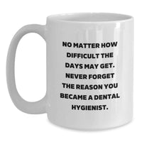Load image into Gallery viewer, Inspiring Dental Hygienist Gifts from Friends and Family - Christmas Unique Mugs for Men and Women - White Coffee Mug with Funny Quote - Never Forget the Reason You Became a Dentist - Main