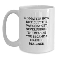 Load image into Gallery viewer, Funny Graphic Designer Gifts from Men to Women Coworkers Friends Family for Christmas Unique Presents White Coffee Mugs with Inspirational Quote for Graphic Designers - Main
