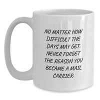 Load image into Gallery viewer, Gifts from Family to Mail Carrier, Funny Motivational White Coffee Mugs for Christmas Unique Gifts for Him - Main