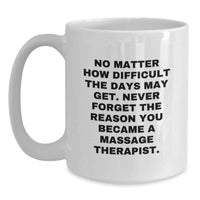 Load image into Gallery viewer, Funny Quote Gifts from Men to Massage Therapist Dad on Father's Day Unique White Coffee Mug for Him - Massage Therapist Inspirational Motivational Quote on White Coffee Mug - Main
