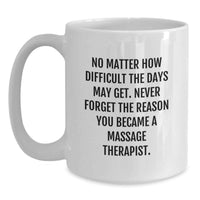 Load image into Gallery viewer, Funny Massage Therapist Gifts for Men - Gifts from Family - White Coffee Mug for Dad on Father's Day - Never Forget Your Reason - Main