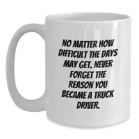 Load image into Gallery viewer, Funny Truck Driver Gifts from Family for Mother's Day Unique White Coffee Mugs, Never Forget the Reason You Became a Truck Driver - Main