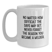 Load image into Gallery viewer, Funny Welder Gifts for Men, White Coffee Mug with Inspirational Quote, Christmas Unique Presents for Friends and Family - Main
