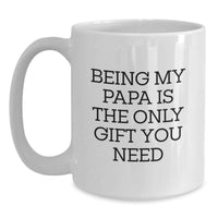Load image into Gallery viewer, Funny Papa Gifts for Men White Coffee Mugs Being My Papa Is The Only Gift You Need Christmas Unique - Main