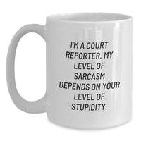 Load image into Gallery viewer, Gifts from Friends and Family for Court Reporters, Funny Court Reporter Valentine's White Coffee Mug, Court Reporter Sarcasm Humor 11oz or 15oz Ceramic Mug - Main