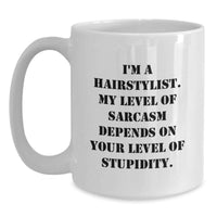 Load image into Gallery viewer, Funny Hairstylist Gifts from Friends, White Coffee Mug with Sassy Quote for Hairstylist Women, Unique Mother's Day Unique Gifts - Main