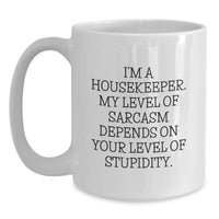 Load image into Gallery viewer, Funny Housekeeper Gifts from Friends - Birthday Unique Gifts for Housekeeper - White Coffee Mug with I'm A Housekeeper Sarcasm Quote - Main