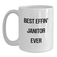 Load image into Gallery viewer, Funny Janitor White Coffee Mug Gifts from Men or Women for Janitor Friends or Coworkers on Valentine's - Main