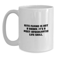 Load image into Gallery viewer, Funny Kite Flying Gifts for Men from Friends, Perfect for Kite Enthusiasts, White Coffee Mug, 11oz or 15oz Capacity, Ceramic, Microwave and Dishwasher Safe. - Main