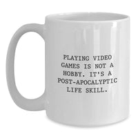Load image into Gallery viewer, Funny Post-apocalyptic Life Skills Gifts from Friends for Playing Video Games Enthusiast, White Coffee Mug for Graduation Unique Gifts - Main