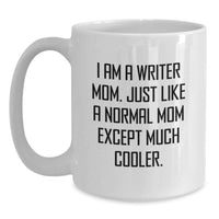 Load image into Gallery viewer, Writer Gifts for Graduation - Funny White Coffee Mug - Gifts from Friends to Family - 'I Am A Writer Mom' - Main