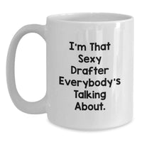 Load image into Gallery viewer, Drafter White Coffee Mug Sleek Keepsake Birthday Gift for Him - Main
