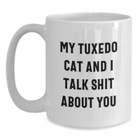 Load image into Gallery viewer, Funny Tuxedo Cat Gifts for Men from Family - White Coffee Mug with Inspirational Quote - Main
