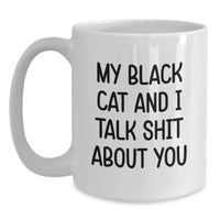 Load image into Gallery viewer, Funny Black Cat Gifts for Men from Friends - White Coffee Mug, 11oz or 15oz, Ceramic, Microwave and Dishwasher Safe, Perfect for Graduation - Main
