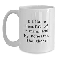 Load image into Gallery viewer, Funny Domestic Shorthair Cat Gifts from Men to Friends for Graduation Unique Funny White Coffee Mug - Main