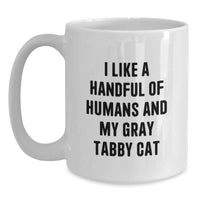Load image into Gallery viewer, Funny Gray Tabby Cat White Coffee Mugs Gifts from Men to Gray Tabby Cat Lovers for Graduation Unique Gifts - Main
