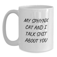 Load image into Gallery viewer, Sphynx Cat Lovers Funny Graduation Gifts from Friends to Family - White Coffee Mug, 11oz or 15oz, Ceramic, Microwave, and Dishwasher Safe - Main
