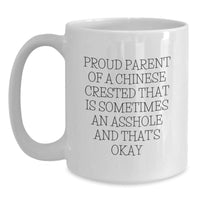 Load image into Gallery viewer, Funny Chinese Crested Dog Gifts for Men from Proud Parents, White Coffee Mug for Graduation Unique Gifts - Main
