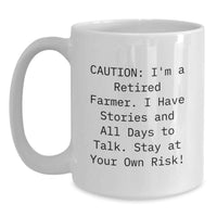 Load image into Gallery viewer, Funny Farmer Gifts from Friends and Family - White Coffee Mug for Men and Women - Unique Graduation Unique Gifts for Guys and Gals - I'm A Retired Farmer I Have Stories - Main
