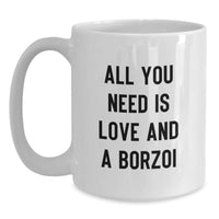 Load image into Gallery viewer, Funny Borzoi Dog Lover Gifts from Family to Friends, Christmas Unique White Coffee Mugs with Love A Borzoi, Perfect for Borzoi Dog Enthusiasts - Main

