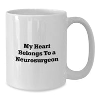 Load image into Gallery viewer, Funny Gift Ideas for Neurosurgeon Men, Unique White Coffee Mugs for Valentine's from Friends, Lovers, Family - My Heart Belongs To A Neurosurgeon - Additional