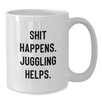 Load image into Gallery viewer, Funny Juggling Gifts for Men - White Coffee Mug - Christmas Unique Juggling Help Mugs - Gifts from Family to Juggling Enthusiasts - Additional