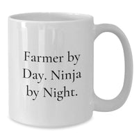 Load image into Gallery viewer, Funny Farmer Gifts from Friends, Inspirational White Coffee Mug for Farmer By Day Ninja By Night, Unique Graduation - Additional