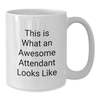 Load image into Gallery viewer, Funny Attendant Gifts for Attendant Graduation Unique Gifts from Family, Attendant White Coffee Mug - This Is What An Awesome Attendant Looks Like - Additional