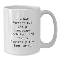 Load image into Gallery viewer, Funny Landscape Architect Gifts, White Coffee Mug for Graduation, I&#39;m Not Perfect But I&#39;m A Landscape Architect, Unique Gifts from Friends to Family - Additional
