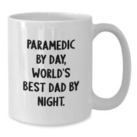 Load image into Gallery viewer, Funny Rescue Worker Gifts for Rescue Workers, White Coffee Mug, Rescue Worker By Day, World's Best Dad By Night, Unique Christmas Unique Gifts from Men to Rescue Workers - Additional