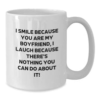 Load image into Gallery viewer, Funny Sweetheart Gifts from Women, Gifts for Sweetheart, I Smile Because You Are My White Coffee Mug - Additional
