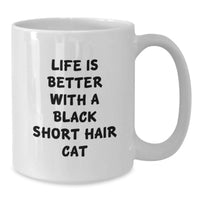 Load image into Gallery viewer, Funny Black Short Hair Cat Gifts from Friends for Birthday - White Coffee Mug - Additional